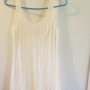 Womens xhilaration long white crochet look summer dress small juniors